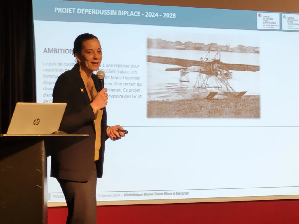 Présentation du projet et de la convention par Mme Ange-Aurélia SCHAAN, directrice opérationnelle du Campus des Métiers et Qualifications d'Excellence Aéronautique